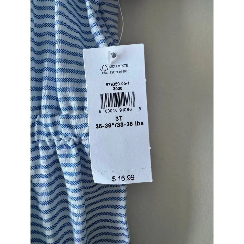 Old Navy girls shirt sleeve striped romper - 3T